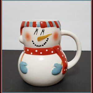 NEW RARE Threshold Christmas Snowman Mug 12 OZ Stoneware